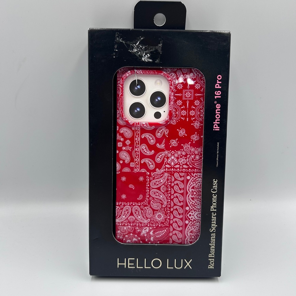 Hello Lux Red Bandana Square Phone Case for iPhone 16 Pro MagSafe Compatible